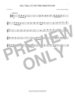 page one of Go, Tell It On The Mountain (Alto Sax Solo)