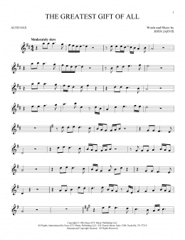 page one of The Greatest Gift Of All (Alto Sax Solo)