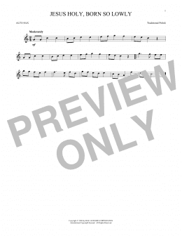 page one of Jesus Holy, Born So Lowly (Alto Sax Solo)