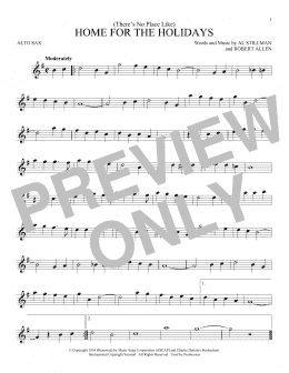 page one of (There's No Place Like) Home For The Holidays (Alto Sax Solo)