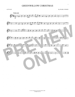 page one of Greenwillow Christmas (Alto Sax Solo)