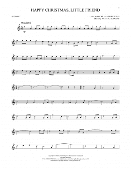 page one of Happy Christmas, Little Friend (Alto Sax Solo)