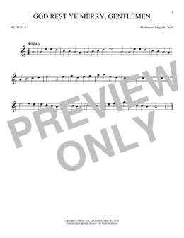 page one of God Rest Ye Merry, Gentlemen (Alto Sax Solo)