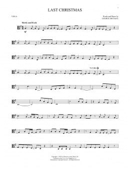 page one of Last Christmas (Viola Solo)