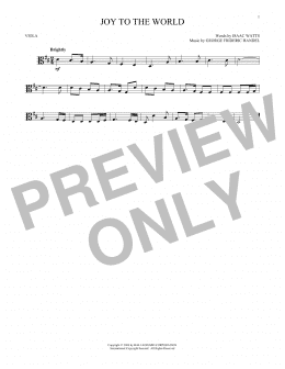 page one of Joy To The World (Viola Solo)