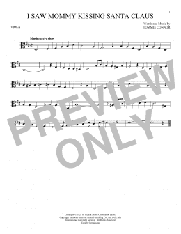 page one of I Saw Mommy Kissing Santa Claus (Viola Solo)