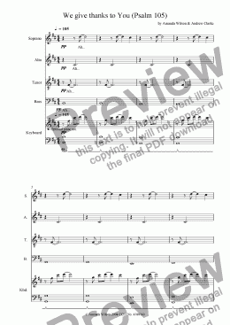 page one of We give thanks to you (Psalm 105) (SATB)