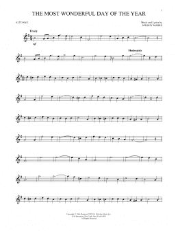 page one of The Most Wonderful Day Of The Year (Alto Sax Solo)
