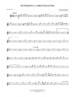 page one of Wonderful Christmastime (Tenor Sax Solo)