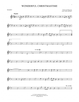 page one of Wonderful Christmastime (Trumpet Solo)