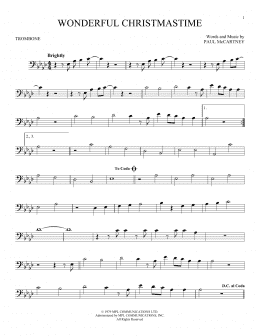 page one of Wonderful Christmastime (Trombone Solo)