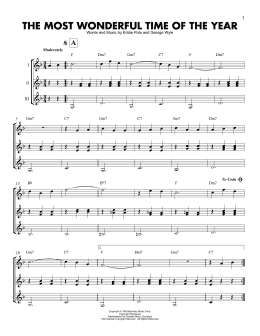 page one of The Most Wonderful Time Of The Year (Guitar Ensemble)