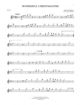 page one of Wonderful Christmastime (Flute Solo)