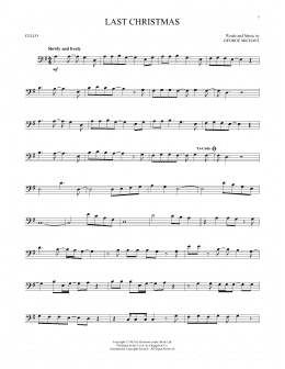 page one of Last Christmas (Cello Solo)