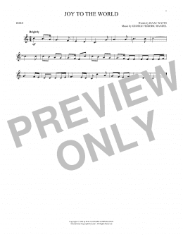 page one of Joy To The World (French Horn Solo)