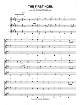 page one of The First Noel (Guitar Ensemble)