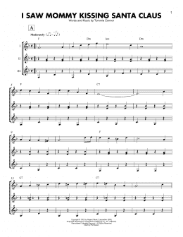 page one of I Saw Mommy Kissing Santa Claus (Guitar Ensemble)