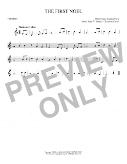 page one of The First Noel (Trumpet Solo)