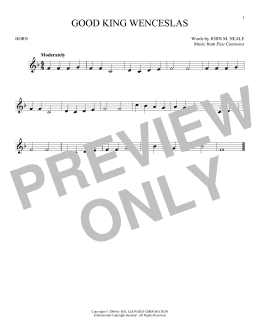 page one of Good King Wenceslas (French Horn Solo)
