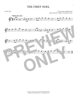 page one of The First Noel (Alto Sax Solo)
