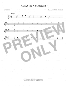 page one of Away In A Manger (Alto Sax Solo)
