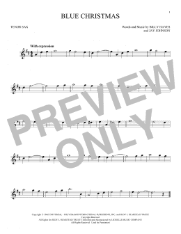 page one of Blue Christmas (Tenor Sax Solo)