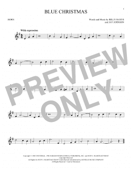 page one of Blue Christmas (French Horn Solo)