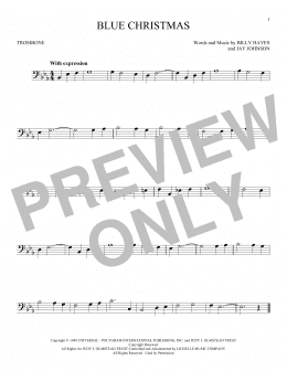 page one of Blue Christmas (Trombone Solo)