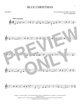 page one of Blue Christmas (Trumpet Solo)