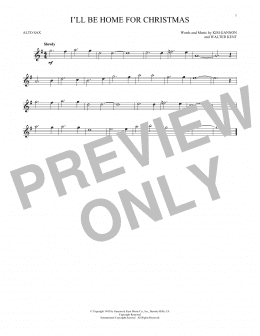 page one of I'll Be Home For Christmas (Alto Sax Solo)