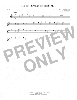 page one of I'll Be Home For Christmas (Flute Solo)