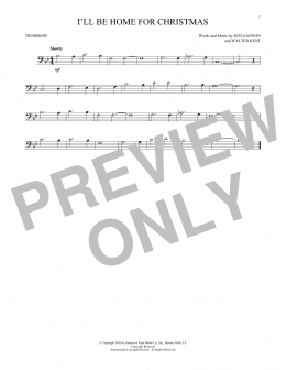 page one of I'll Be Home For Christmas (Trombone Solo)