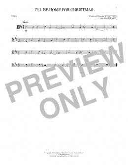 page one of I'll Be Home For Christmas (Viola Solo)