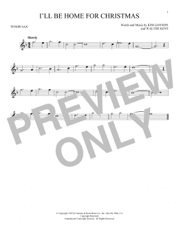 page one of I'll Be Home For Christmas (Tenor Sax Solo)