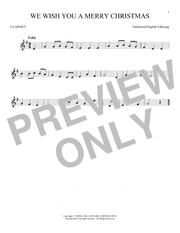 page one of We Wish You A Merry Christmas (Clarinet Solo)