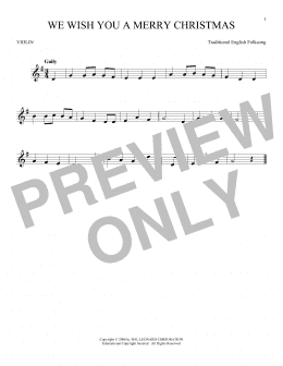 page one of We Wish You A Merry Christmas (Violin Solo)
