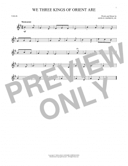 page one of We Three Kings Of Orient Are (Violin Solo)