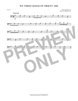 page one of We Three Kings Of Orient Are (Cello Solo)