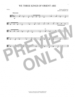 page one of We Three Kings Of Orient Are (Viola Solo)