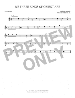 page one of We Three Kings Of Orient Are (Tenor Sax Solo)