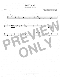 page one of Toyland (Viola Solo)