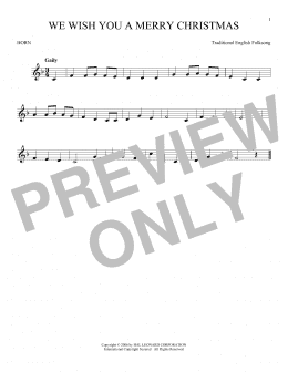 page one of We Wish You A Merry Christmas (French Horn Solo)