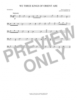 page one of We Three Kings Of Orient Are (Trombone Solo)