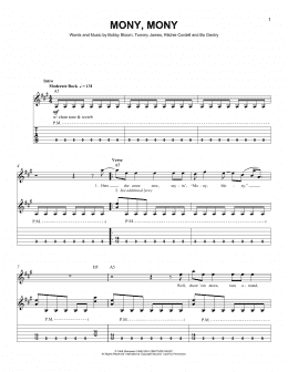 page one of Mony, Mony (Easy Guitar Tab)