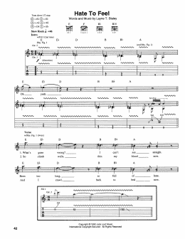 page one of Hate To Feel (Guitar Tab)