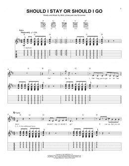 page one of Should I Stay Or Should I Go (Easy Guitar Tab)