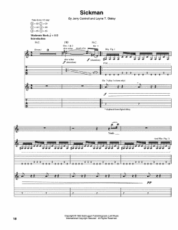 page one of Sickman (Guitar Tab)