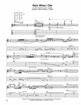 page one of Rain When I Die (Guitar Tab)