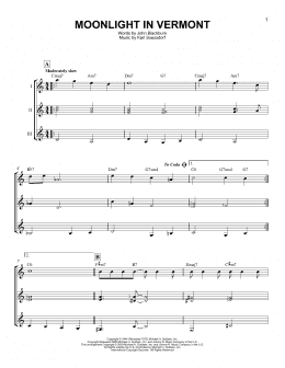 page one of Moonlight In Vermont (Guitar Ensemble)