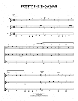 page one of Frosty The Snow Man (Guitar Ensemble)